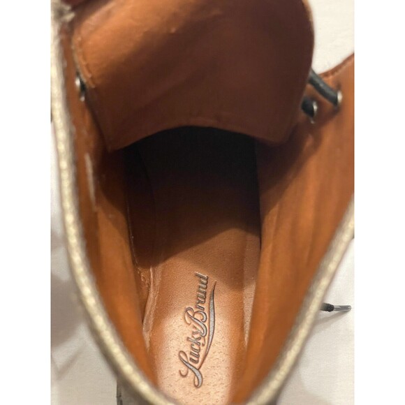 Lucky Brand COMBAT Boots Women Sz 6 METALLIC GOLD/COPPER/BRONZE - Picture 13 of 13